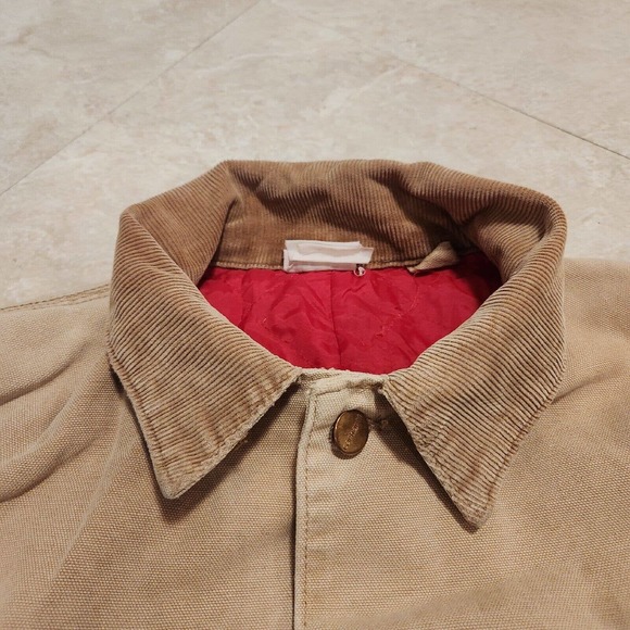 VTG Carhartt Mens FADED DISTRESSED USA Made Quilted Canvas Barn Work Jacket - Picture 4 of 12